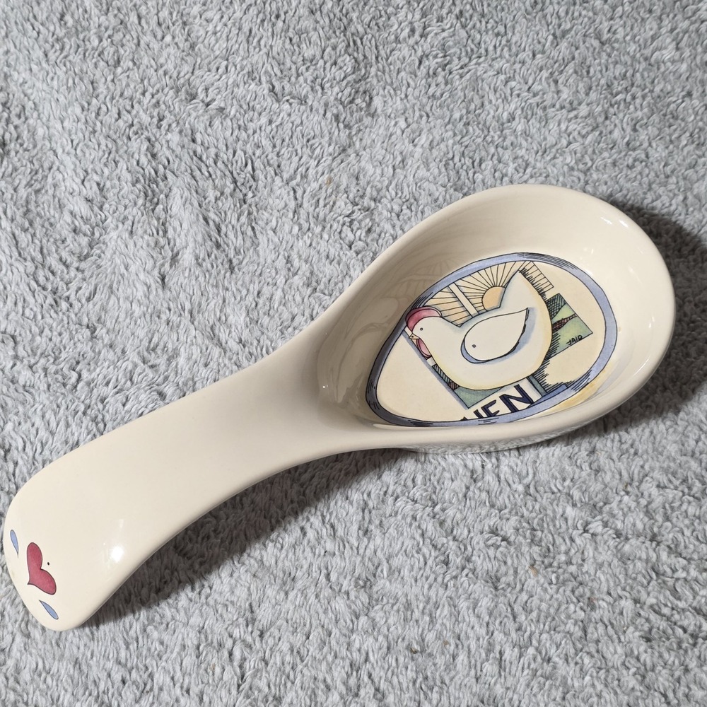Chicken Hen Spoon Rest Susan Winget New In Box Vintage 1993